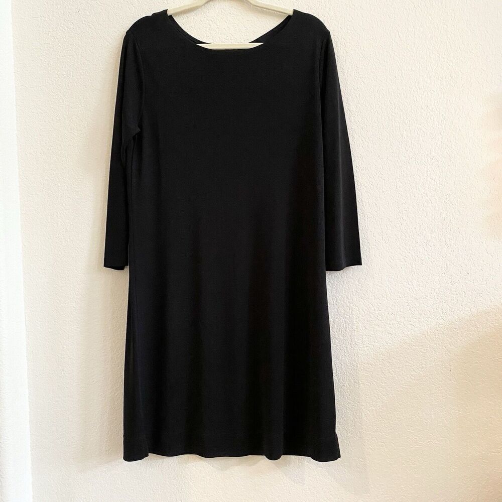 Elements by Spiegel Womens M Black Stretch Fitted Dress‎ Long Classic Stretch